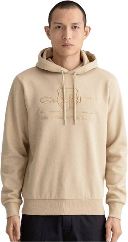 Gant Hoodie , Beige, Heren