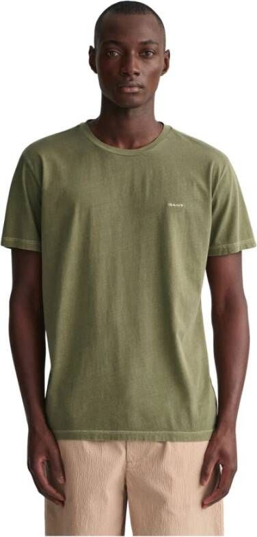 Gant Sunfaded short sleeve t shirt , Groen, Heren