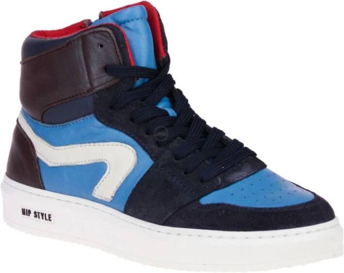 Hip Blauw Hoge Sneaker , Blauw, Heren