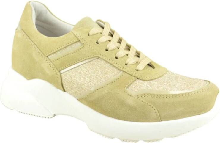 Hip Sneaker N.+ Glitter , Beige, Dames