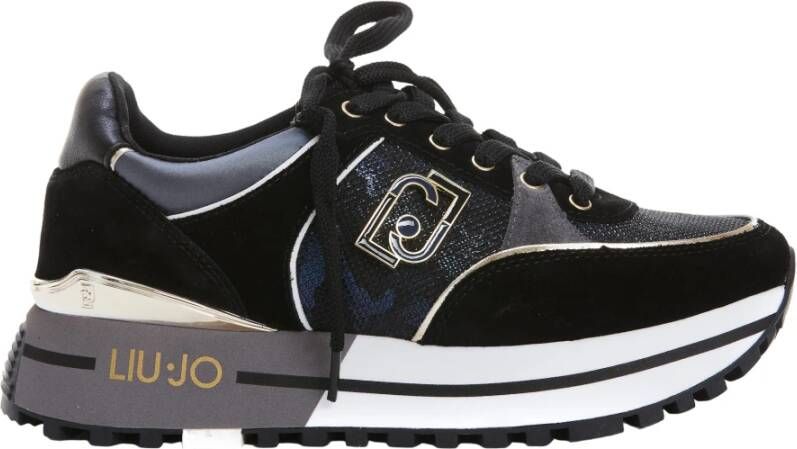 Liu Jo Camouflage mesh platform sneakers , Blauw, Dames