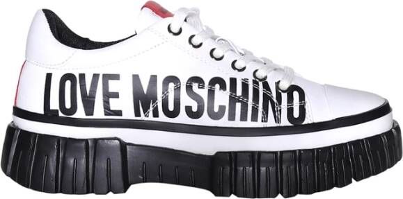 Love Moschino Hou van moschino platte schoenen wit , Wit, Dames