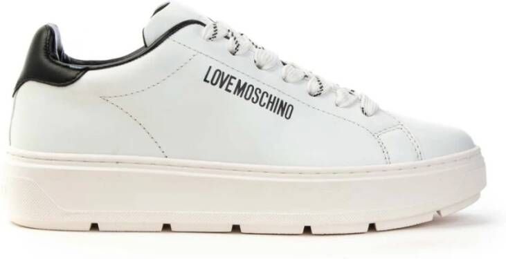 Love Moschino Sneakerd.Bold40 Vitello Bianco+Nero Ja15374G1Gia110A , Wit, Dames