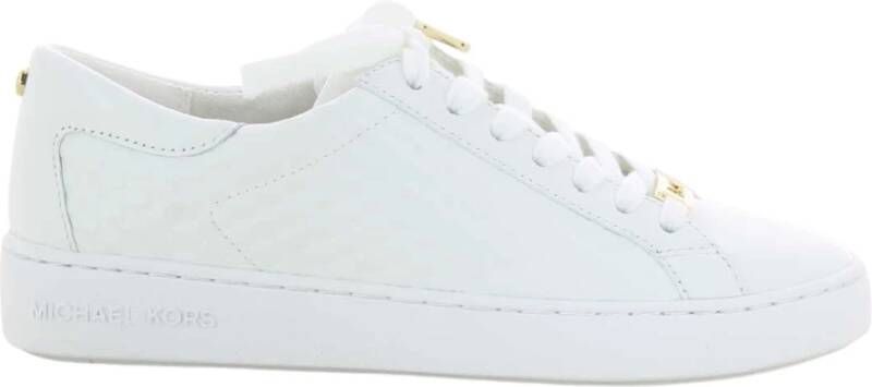 Michael Kors Colby reliëf logo lederen sneakers , Wit, Dames