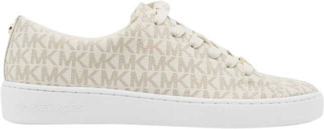 Michael Kors Keaton veter omhoog sneakers , Beige, Dames