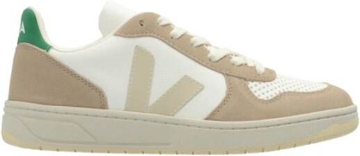 Veja V 10 sneaker van leer met su&#xE8, de details