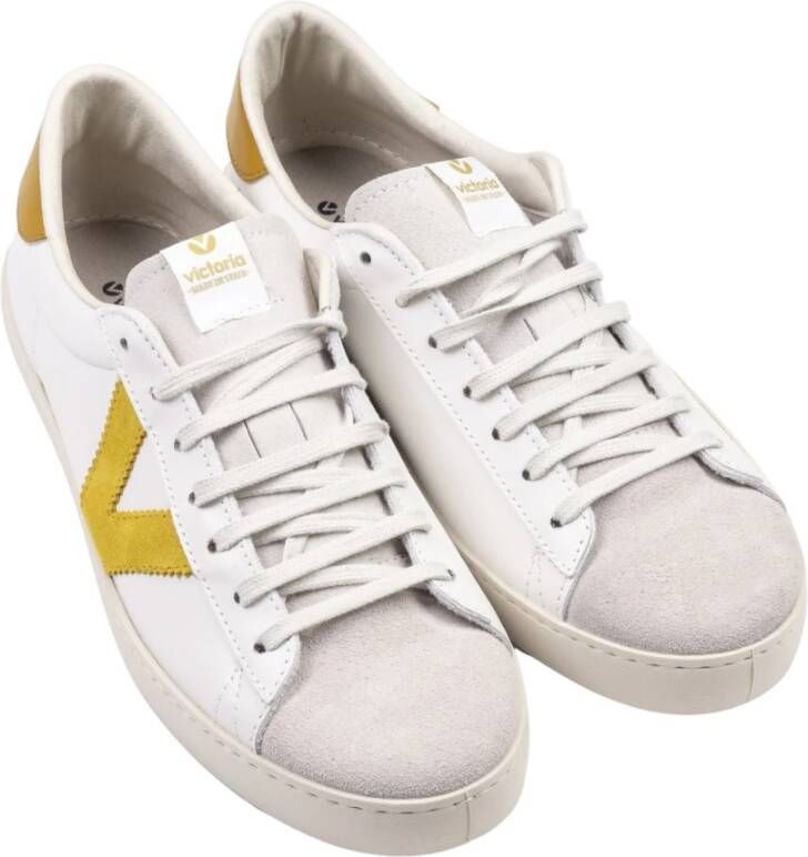 Victoria Sneakers Berlin Leather and Suede Yellow , Geel, Heren