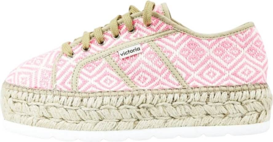 Victoria Lage etnische platformschoen , Roze, Dames