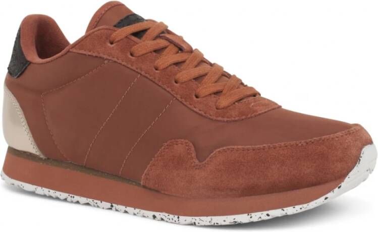 Woden Mesh ontmoette sneakers , Bruin, Dames