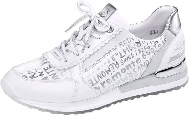 Remonte Sneaker met metallic opschriften Wit/Zilverkleur