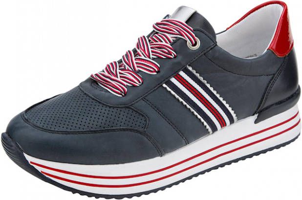 Remonte Sneaker met perforaties in het blad Marine