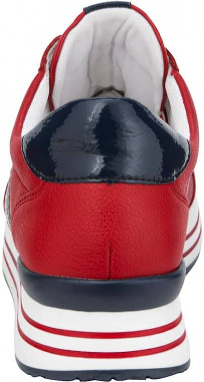 Remonte Sneaker met perforaties in het blad Rood