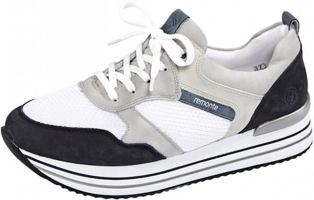 Remonte Sneaker van een mooie materialenmix Zand/Marine
