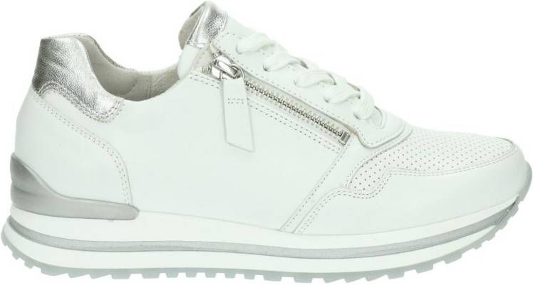 Gabor leren sneakers wit/zilver