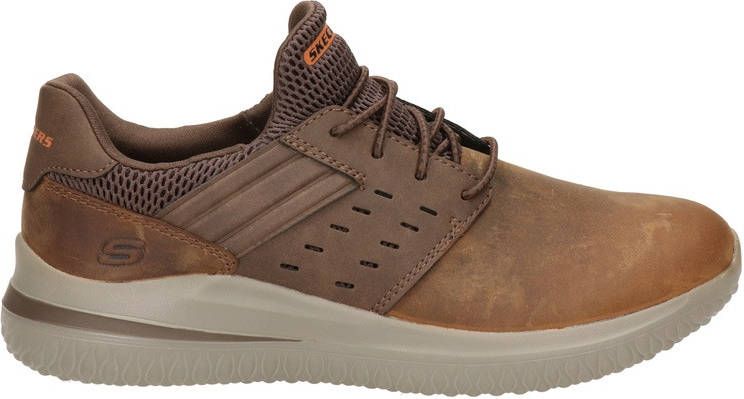 Skechers Delson 3.0 Ezra leren sneakers bruin