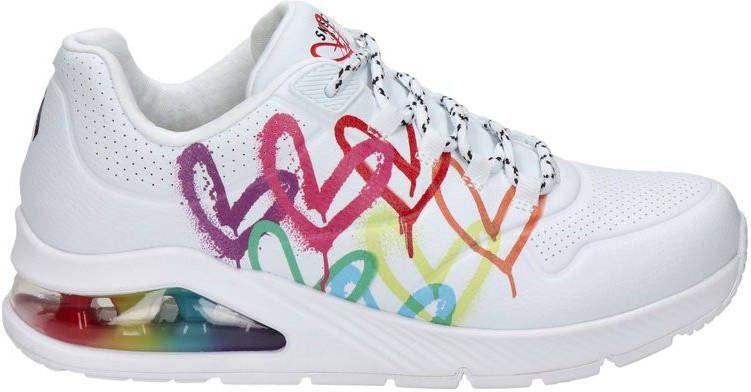 Skechers Street Uno 2 sneakers met hartjesprint wit/multi