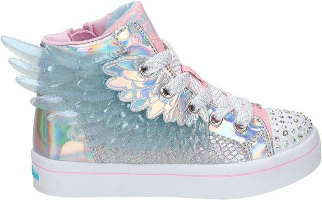 Skechers Twinkle Toes hoge sneakers met lichtjes zilver