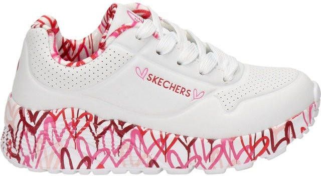 Skechers Uno Light sneakers wit/rood/roze