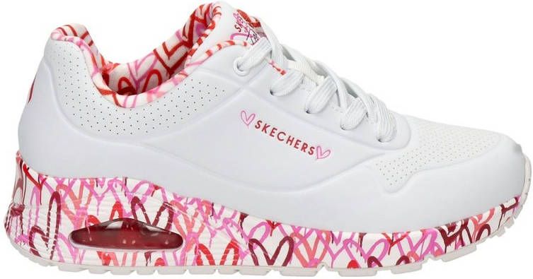 Skechers Uno Loving Me sneakers wit/rood/roze