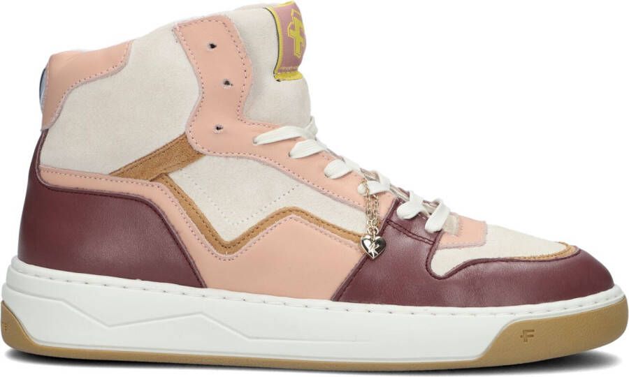Floris van Bommel IGGI hoge leren sneakers roze/multi