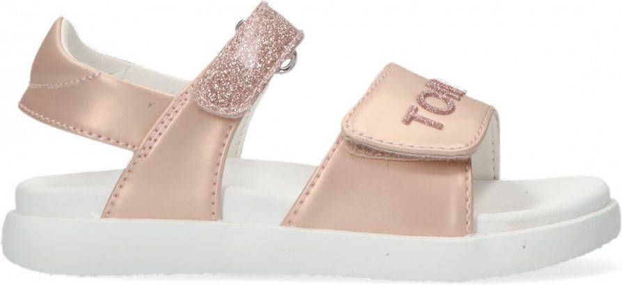 Tommy Hilfiger Velco babyschoentje van ecoleer met glitter details