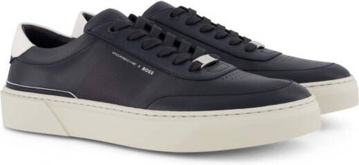 Hugo Boss sneakers uni leer donkerblauw
