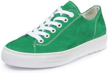 Paul Green Sneakers kalfsnubuckleer groen