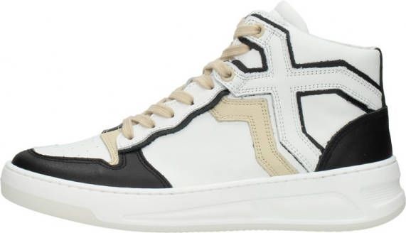 BRONX Old Cosmo hoge leren sneakers wit/zwart