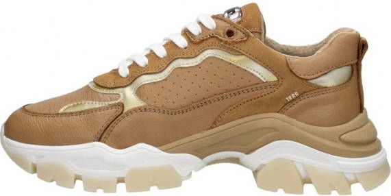 BRONX Tayke Over chunky leren sneakers camel