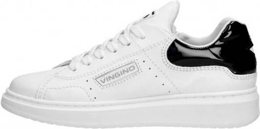 Vingino Britt leren sneakers wit/zwart