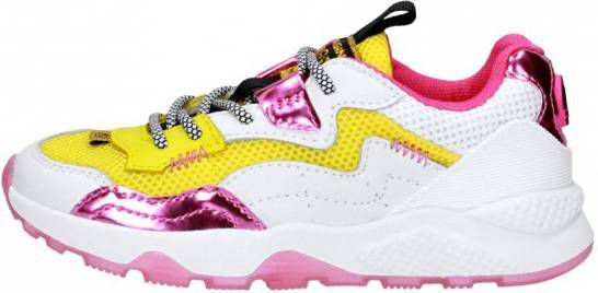 Vingino Mila leren chunky sneakers wit/multi