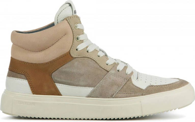 Blackstone Keyla Yl52 Bone Brown High Sneakers , Beige, Dames