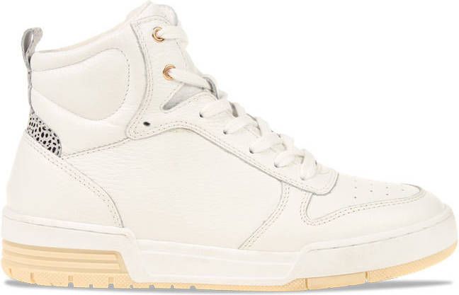PS Poelman Teak hoge leren sneakers wit