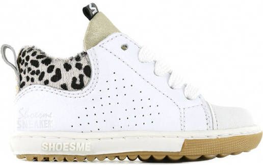Shoesme EF22S012 C leren sneakers met dierenprint wit