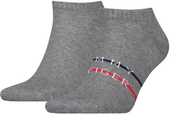 Tommy Hilfiger Sokken Men Sneaker 2 Pack Stripe Grijs
