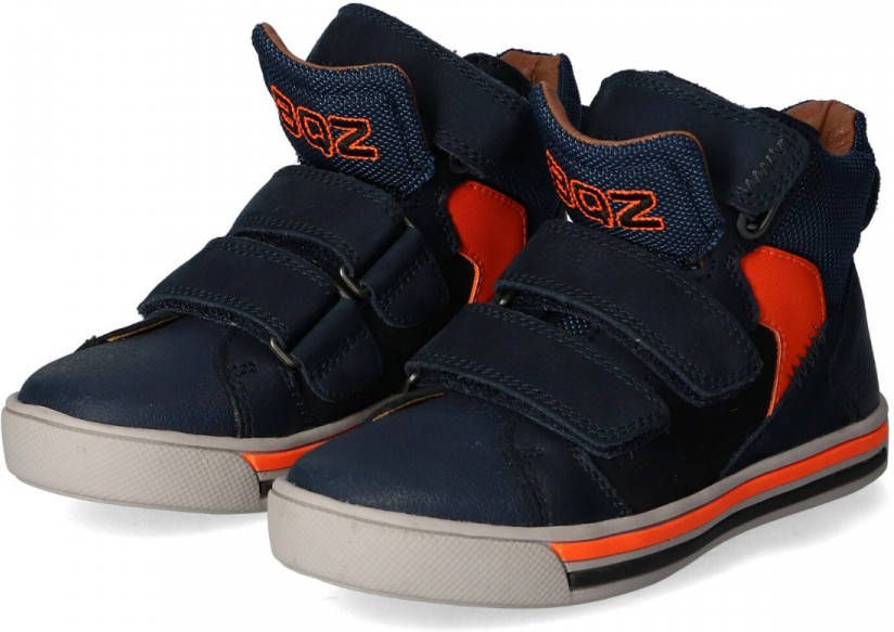 Braqeez Dex Day hoge leren sneakers donkerblauw