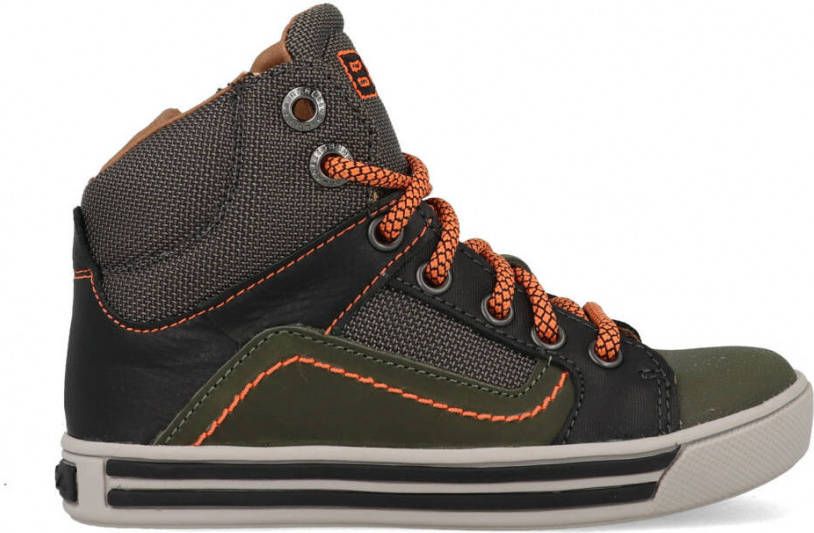 Braqeez Dylan Day hoge leren sneakers donkergroen