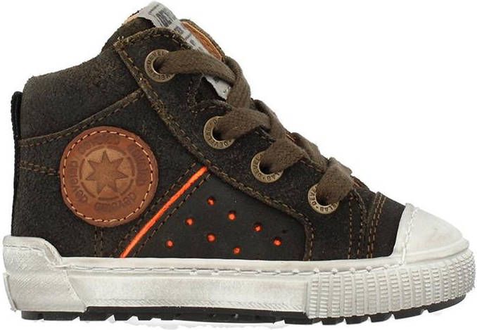 Develab 41923 553 Kaki Suede Sneakers hoge sneakers