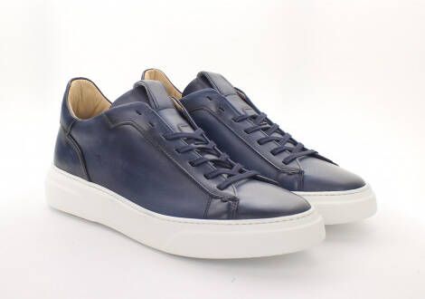 Giorgio 980116 Donker blauwe leren Veterschoen(024 Blu )