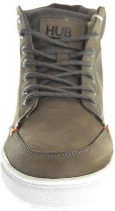 HUB Glasgow hoge suède sneakers kaki