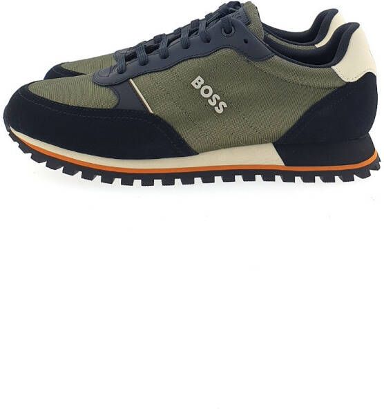 Hugo Boss sneakers effen leer groen