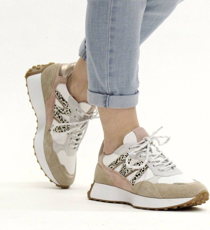 Ps poelman Sneaker Dames Wit/Beige/Roze