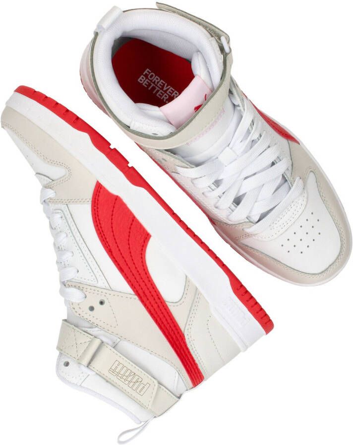 Puma RBD Game Halfhoge Sneaker Meisjes Wit/Rood