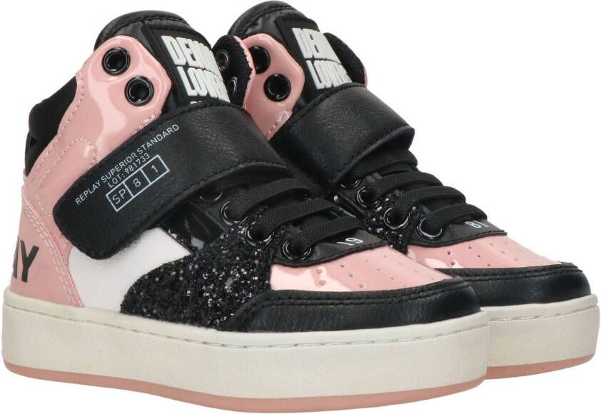 Replay Cobra Basket Veterboot Meisjes Zwart/Roze