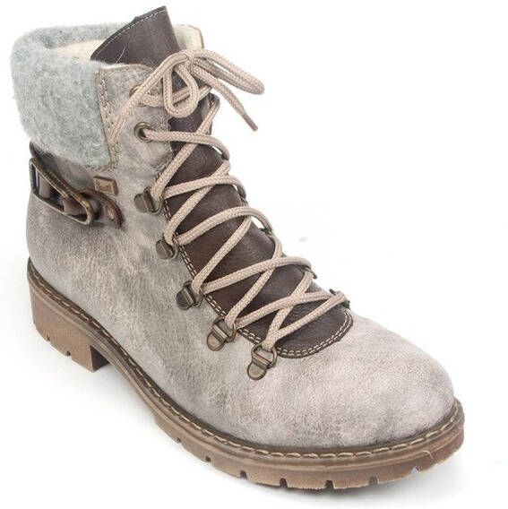 Rieker Dames Veterschoenen Licht Grijs Lichtgrijs