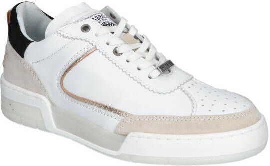 Shabbies Amsterdam Revin White Off White Silver Black Lage sneakers
