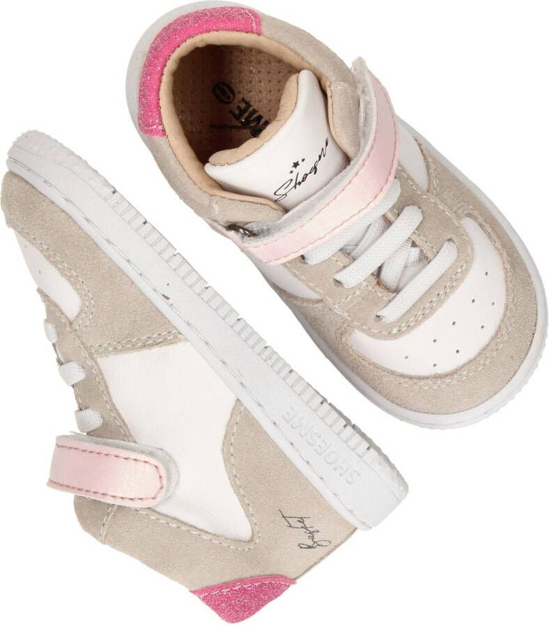 Shoesme Baby Sneaker Meisjes Wit/Beige/Roze