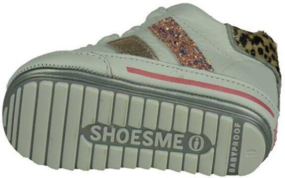Shoesme BP21S024 B leren babyschoenen met panterprint wit