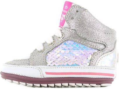 Shoesme BP22S027 A hoge leren sneakers zilver