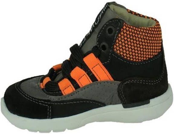 Shoesme RF21W041 C hoge leren sneakers zwart/oranje